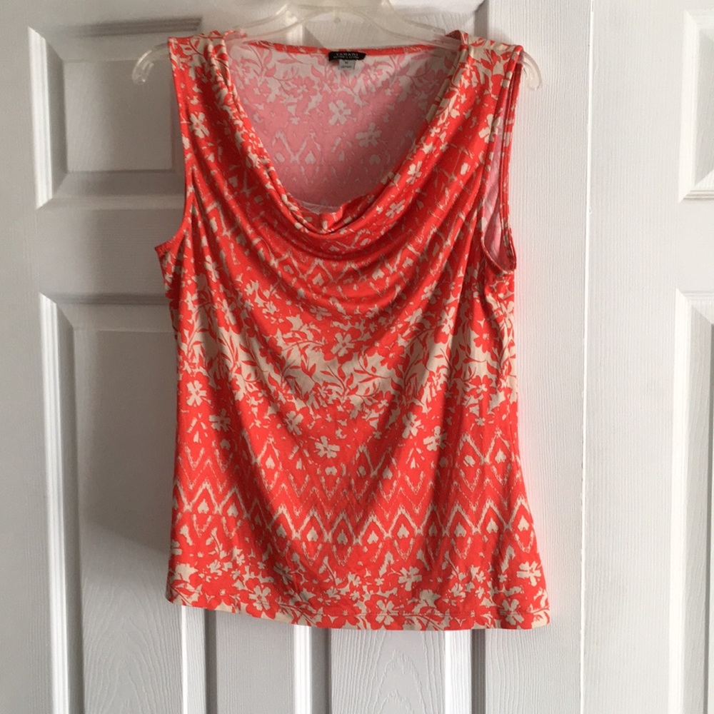 Tangerine colored sleeveless dress blouse Size M